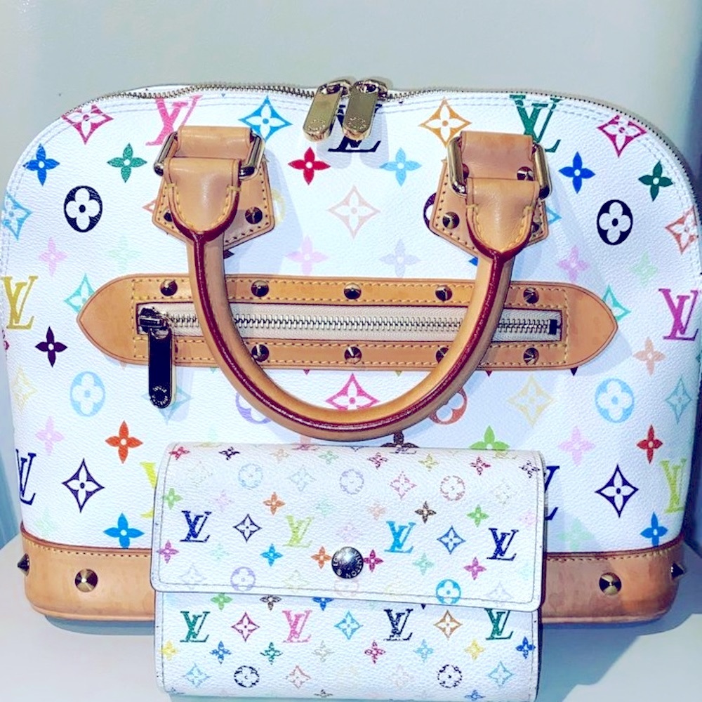 🌈Louis Vuitton Takashi Murakami Multicolor Blanc Wallet only